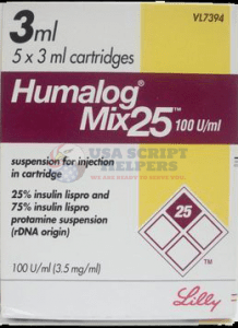 Humalog 100 mix25 cartridge