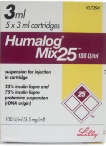 Humalog 100 mix25 cartridge