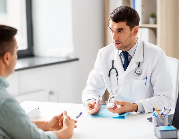 A man consulting a Doctor about Diabetes