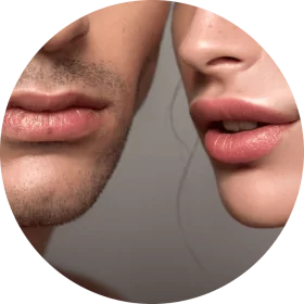 Lips of a man and woman